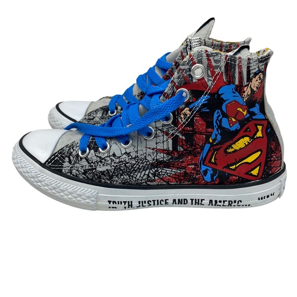 Converse All Star Chuck Taylor High Top Superman DC Comics Youth US Size 2 - Picture 7 of 13
